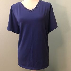 Catherine's Blue Suprema V-neck Top